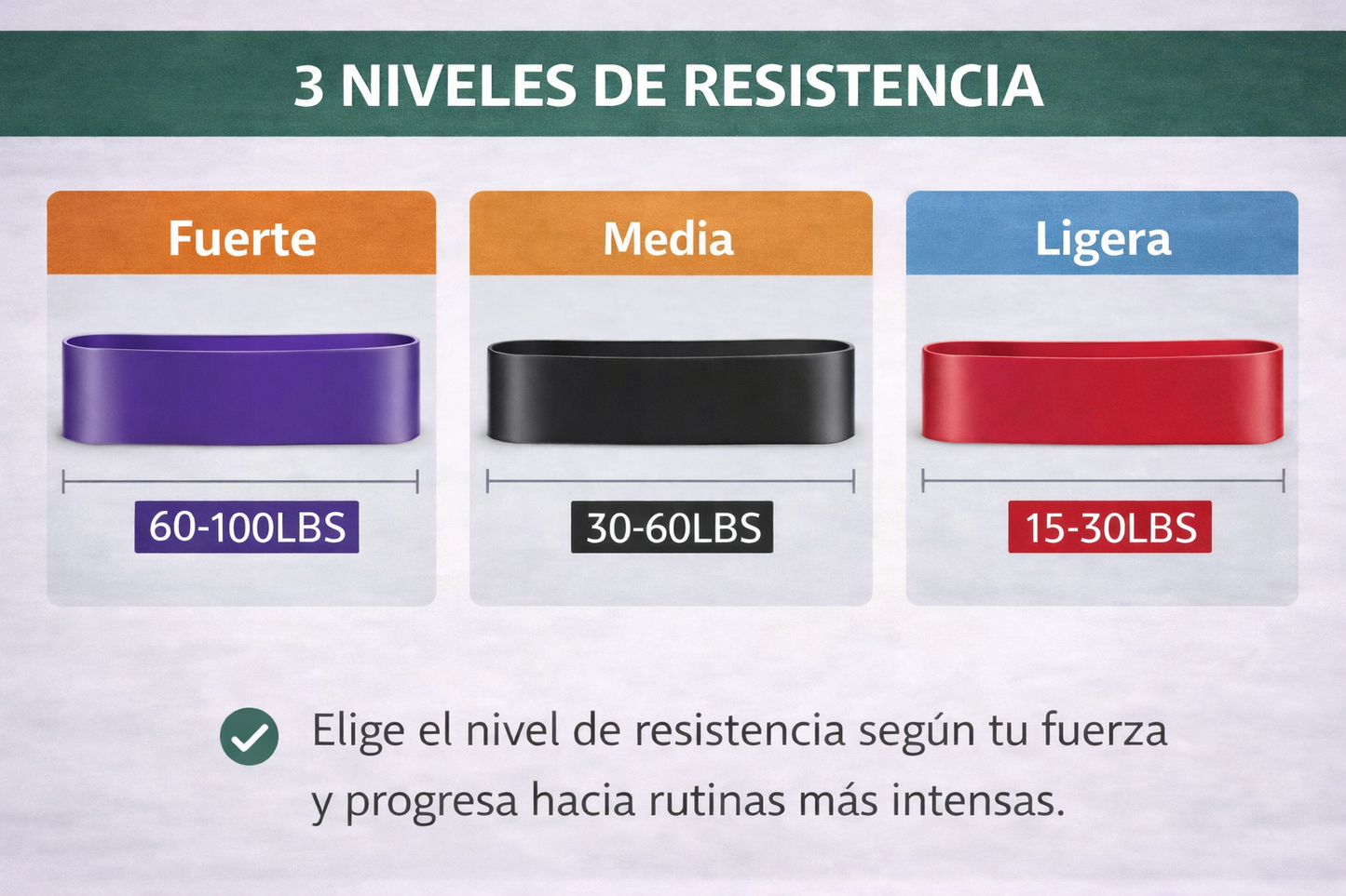 Bandas Elásticas para Fuerza y Tonificación